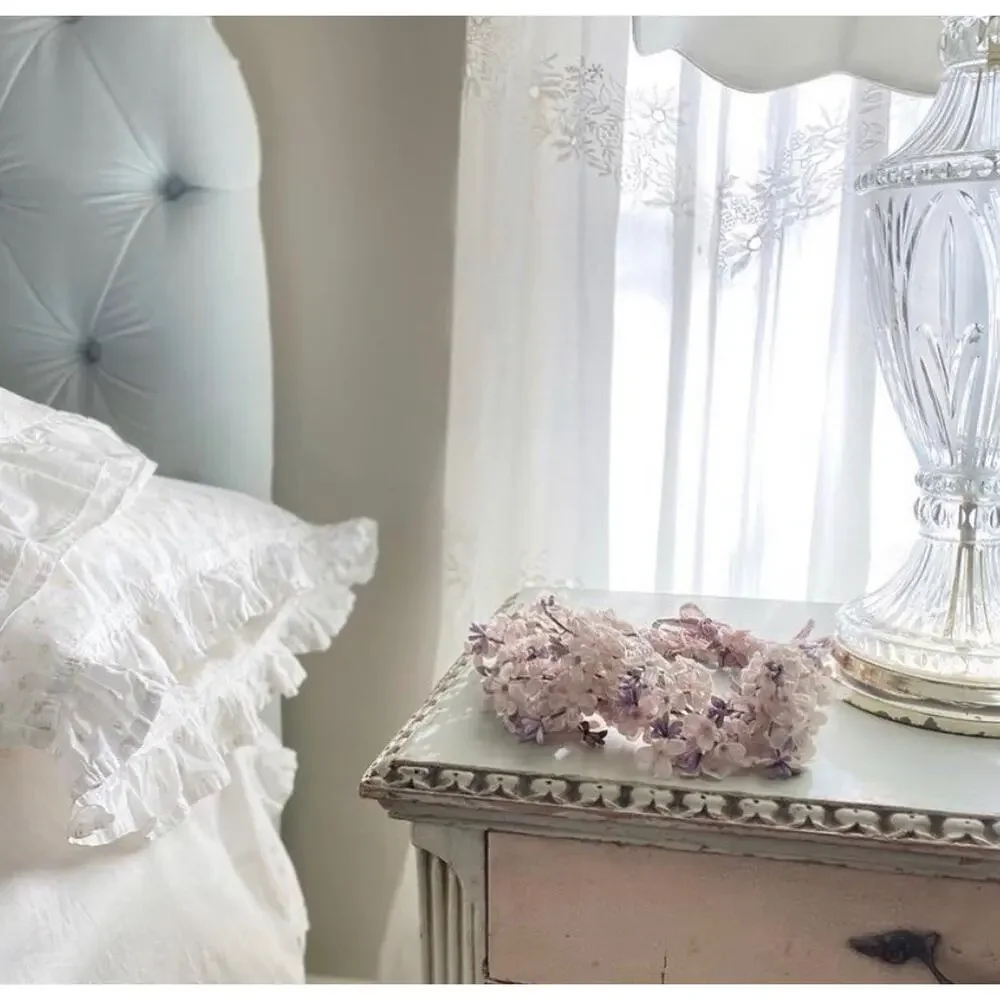 Rachel Ashwell Couture Shabby Chic Pair Curtian Panels Embroidered White 96 x 40